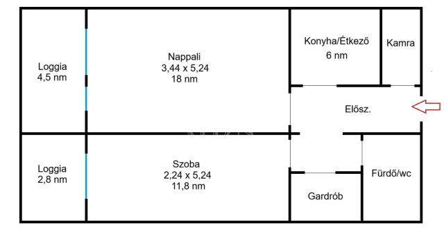 Eladó panellakás, Budapesten, III. kerületben 54.9 M Ft, 2 szobás