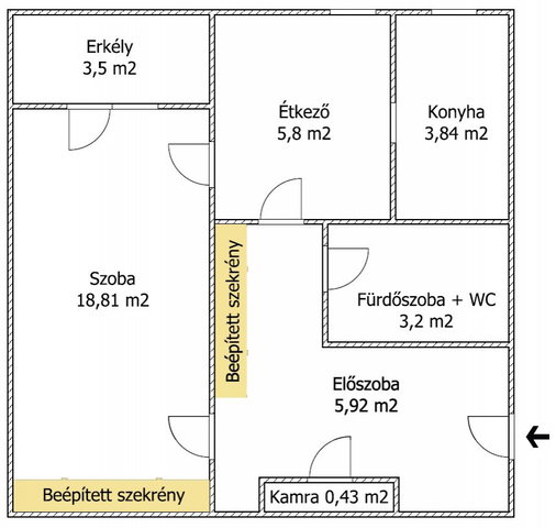 Eladó panellakás, Győrött 46.8 M Ft, 1+1 szobás