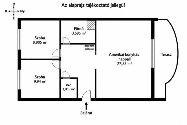 Kiadó téglalakás, albérlet, Vácon 280 E Ft / hó, 1+2 szobás