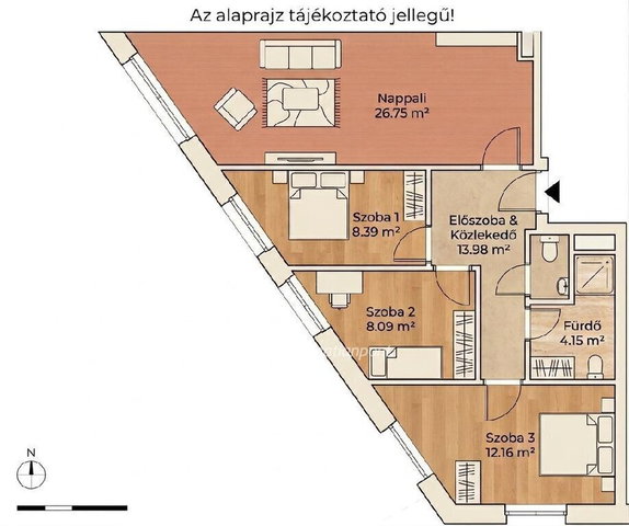 Eladó téglalakás, Téten 69.9 M Ft, 4 szobás