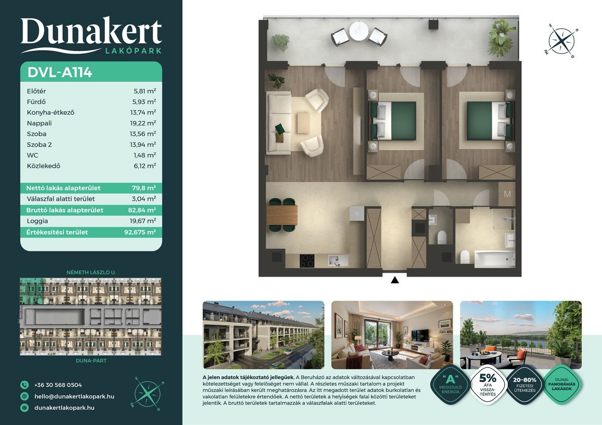 Lakás · 3 hálószoba · 80 m² · 84.990.000 Ft