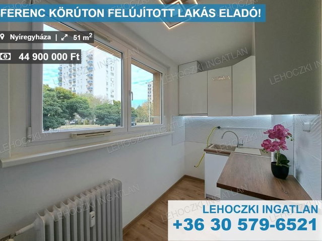 Eladó panellakás, Nyíregyházán 44.9 M Ft, 2 szobás
