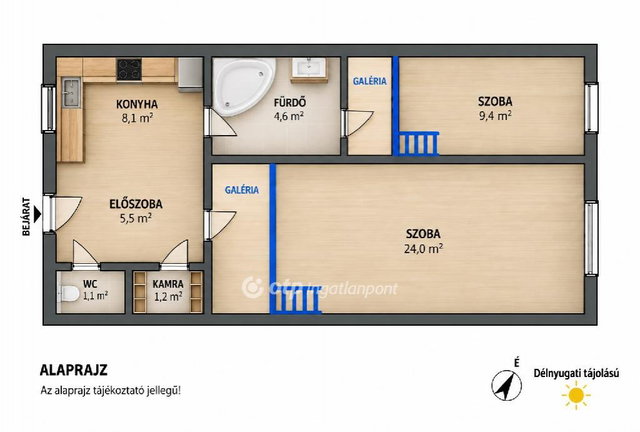 Eladó téglalakás, Mosonmagyaróváron 44.9 M Ft, 1+1 szobás