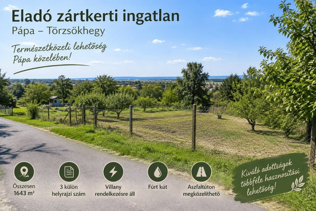 Eladó telek, Pápán 4.2 M Ft / költözzbe.hu