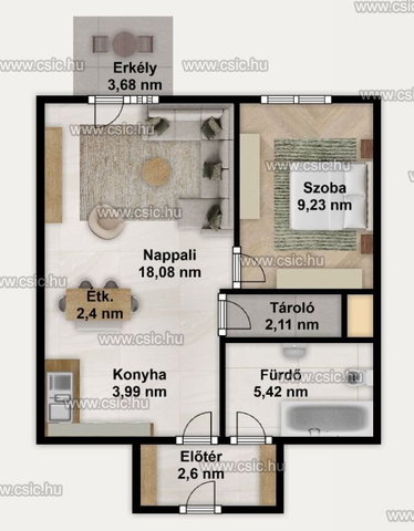 Eladó téglalakás, Budapesten, IV. kerületben 77.5 M Ft, 2 szobás