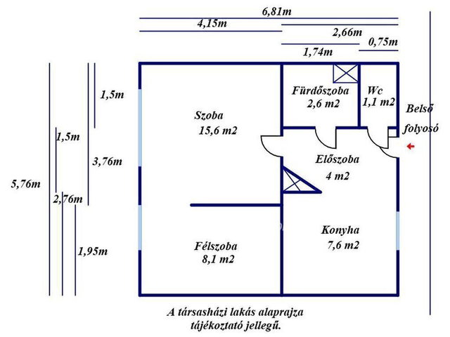 Eladó téglalakás, Kecskeméten 26.5 M Ft, 1 szobás