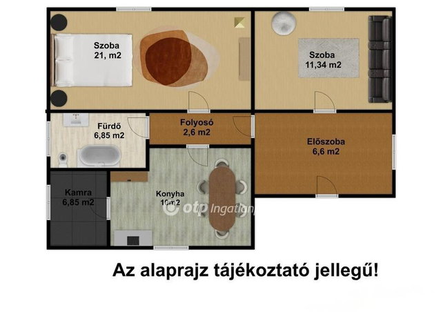 Eladó családi ház, Gönyűn 44.9 M Ft, 2 szobás