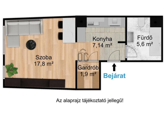 Eladó téglalakás, Budapesten, IX. kerületben 58.9 M Ft, 1 szobás