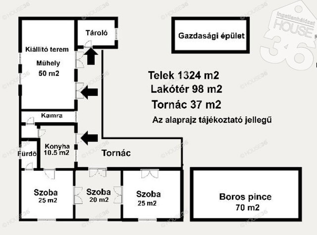 Eladó családi ház, Tiszaalpáron 33.9 M Ft, 3 szobás