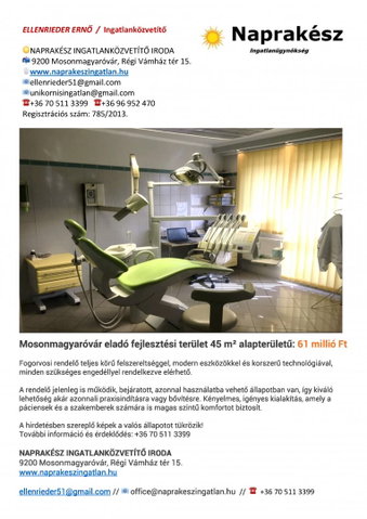 Eladó ipari ingatlan, Mosonmagyaróváron 61 M Ft, 2+1 szobás