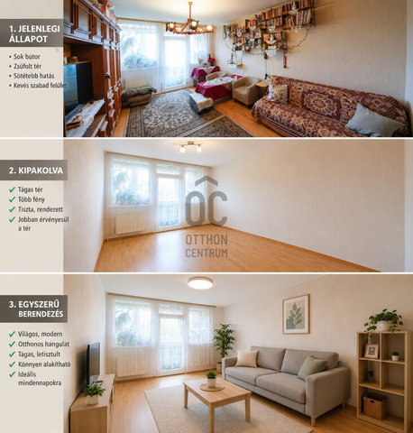 Eladó panellakás, Budapesten, IV. kerületben 68.9 M Ft, 3 szobás