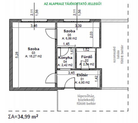 Kiadó téglalakás, albérlet, Miskolcon 120 E Ft / hó, 1+1 szobás