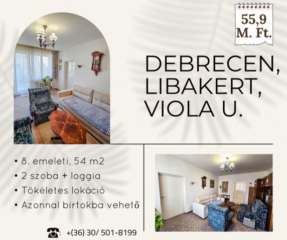 Eladó téglalakás, Debrecenben 55.9 M Ft, 2 szobás