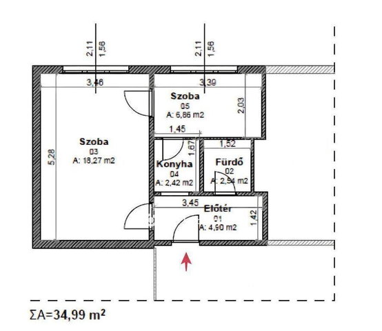 Eladó panellakás, Miskolcon 23.5 M Ft, 1+1 szobás