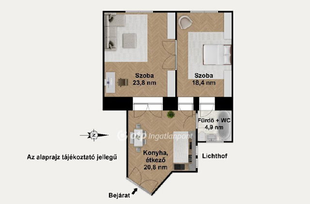 Eladó téglalakás, Budapesten, VIII. kerületben 99 M Ft, 2 szobás