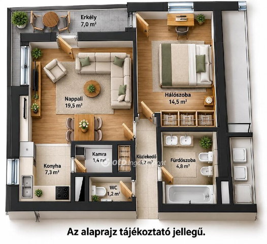 Eladó téglalakás, Százhalombattán 64.9 M Ft, 2 szobás