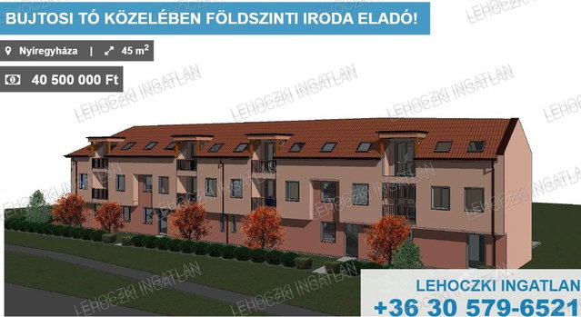 Eladó iroda, Nyíregyházán 40.5 M Ft, 1 szobás
