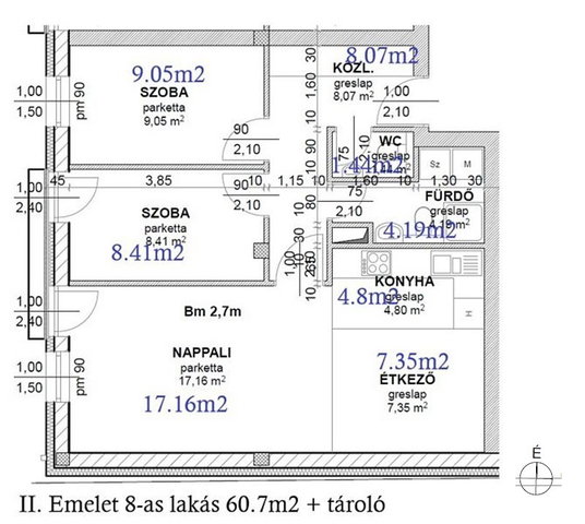 Eladó téglalakás, Érden 74.9 M Ft, 3 szobás