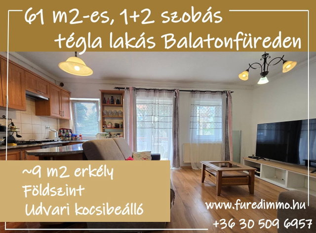 Eladó téglalakás, Balatonfüreden 89.9 M Ft, 3 szobás