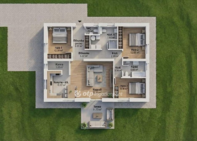 Eladó családi ház, Pusztaszabolcson 93.99 M Ft, 3+1 szobás