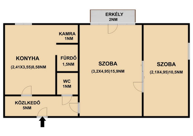 Eladó téglalakás, Nyergesújfaluban, Hullám utcában 25 M Ft