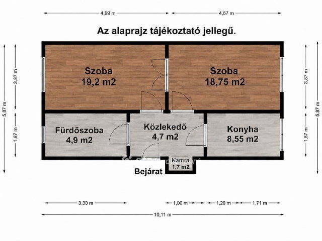 Eladó téglalakás, Győrött 54.9 M Ft, 2 szobás