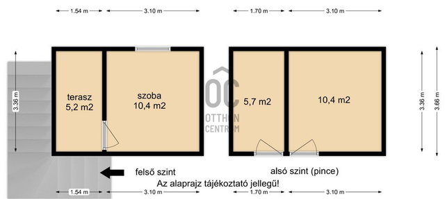 Eladó nyaraló, Csörnyeföldön 4.9 M Ft, 1 szobás