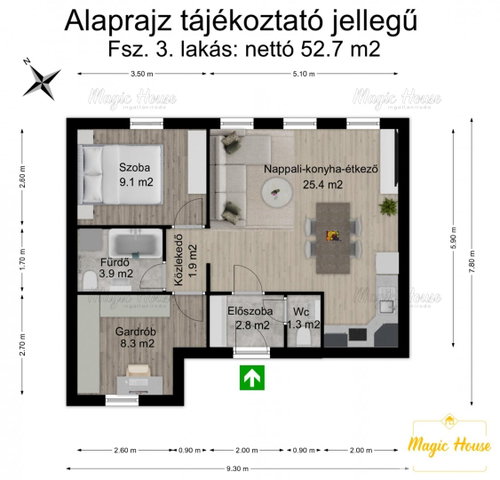 Eladó téglalakás, Érden 73.5 M Ft, 3 szobás