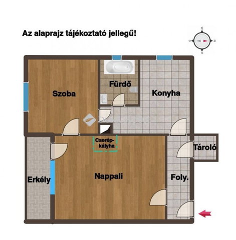 Eladó téglalakás, Kalocsán 32 M Ft, 2 szobás