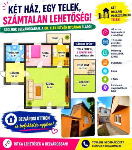 Eladó családi ház, Szolnokon 44.99 M Ft / költözzbe.hu