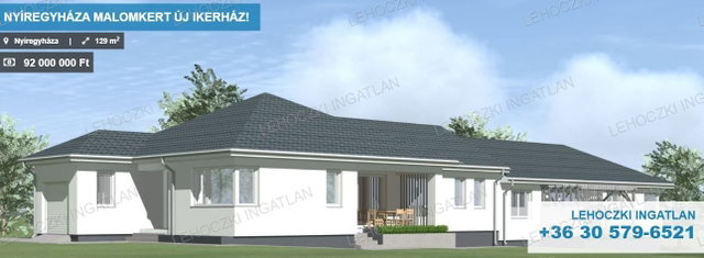 Eladó ikerház, Nyíregyházán 92 M Ft, 4 szobás