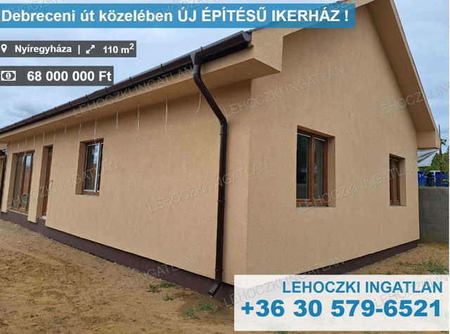 Eladó ikerház, Nyíregyházán 68 M Ft, 4 szobás