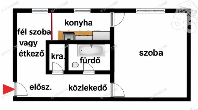 Eladó téglalakás, Kecskeméten 34.9 M Ft, 2 szobás