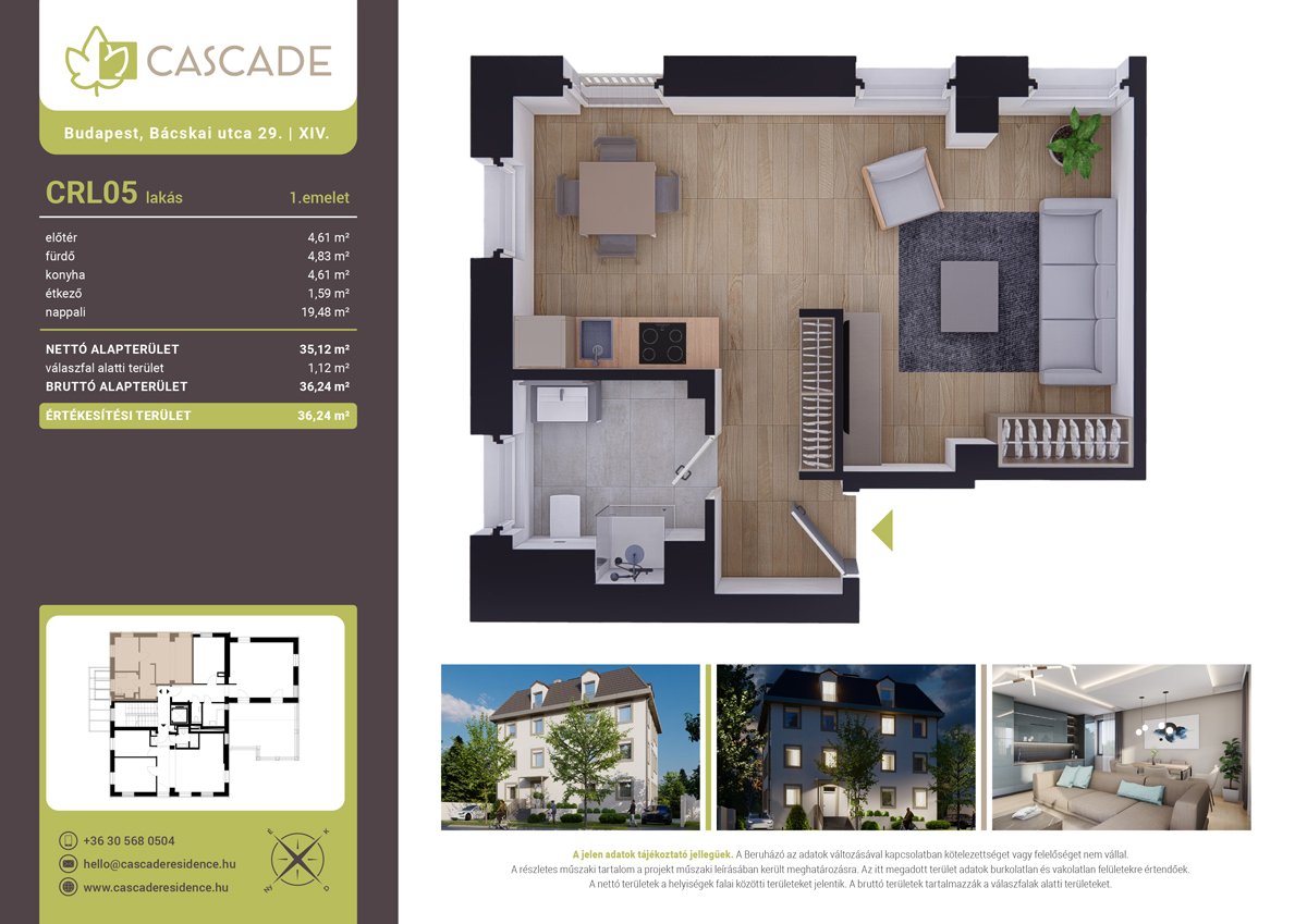 1 bed · 35m² · 63.990.000 ft