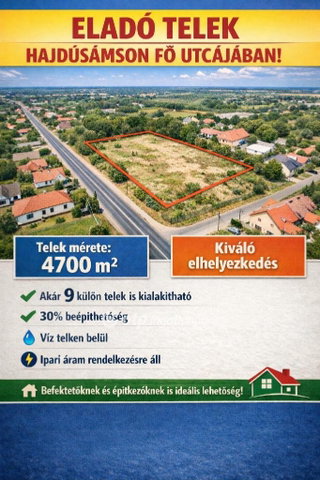 Eladó ipari ingatlan, Hajdúsámsonon 220 M Ft