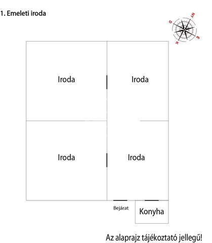 Kiadó iroda, Vácon 64 E Ft / hó, 3 szobás / költözzbe.hu