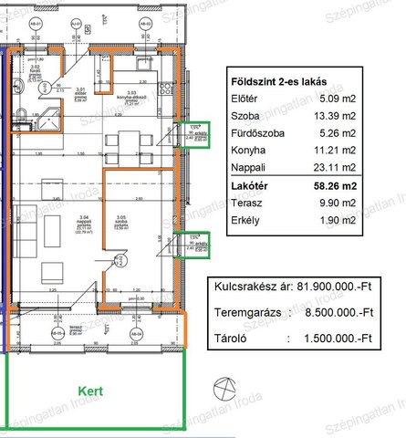 Eladó téglalakás, Sopronban 89.9 M Ft, 2 szobás