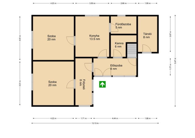 Eladó családi ház, Szabadkígyóson 22.5 M Ft, 2 szobás