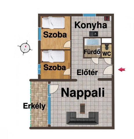 Eladó panellakás, Budaörsön 75.9 M Ft, 1+2 szobás
