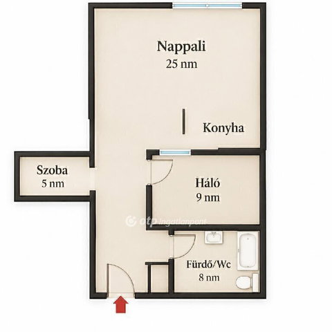 Eladó téglalakás, Budapesten, IX. kerületben 74.9 M Ft, 1 szobás
