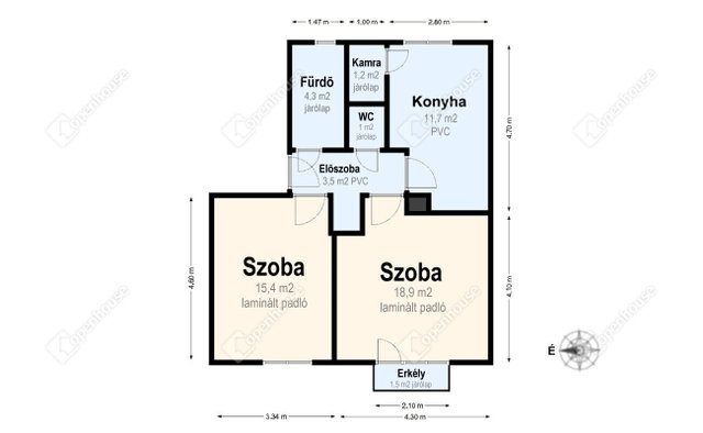 Eladó téglalakás, Sajóbábonyon 20.99 M Ft, 2 szobás