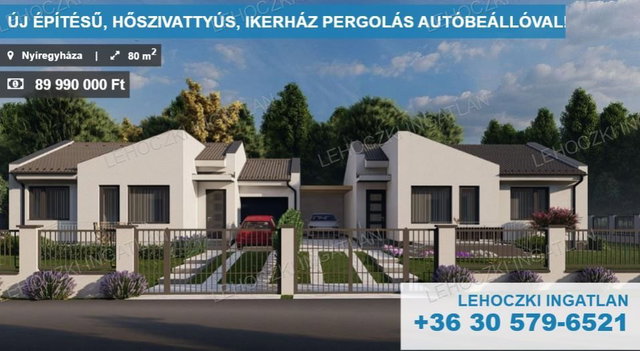 Eladó ikerház, Nyíregyházán 89.99 M Ft, 4 szobás