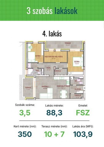 Eladó téglalakás, Tatabányán, Réti utcában 99.9 M Ft