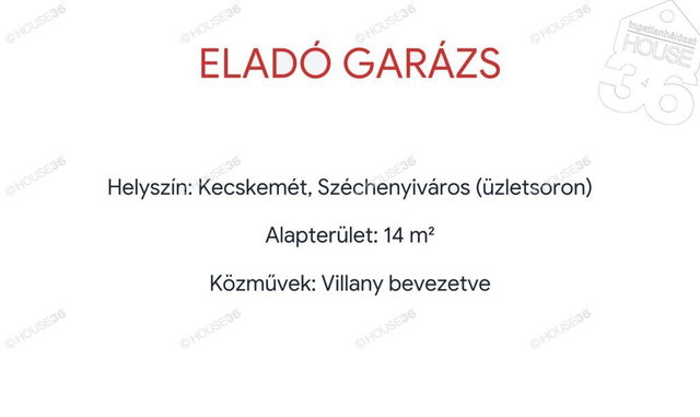 Eladó garázs, Kecskeméten 19.5 M Ft / költözzbe.hu