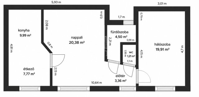 Eladó téglalakás, Budapesten, IX. kerületben 69.9 M Ft, 2 szobás