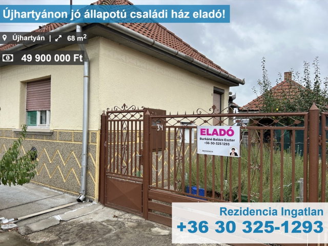 Eladó családi ház, Újhartyánon 49.9 M Ft, 3 szobás