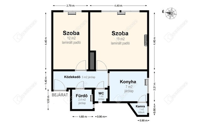 Eladó téglalakás, Miskolcon 23.7 M Ft, 2 szobás