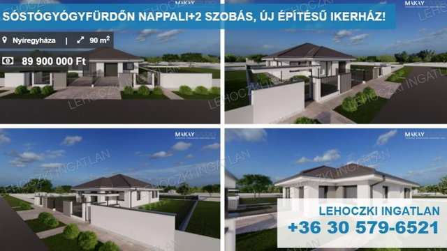 Eladó ikerház, Nyíregyházán 89.9 M Ft, 3 szobás
