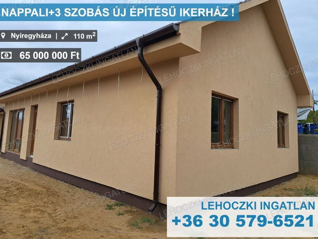 Eladó ikerház, Nyíregyházán 65 M Ft, 4 szobás