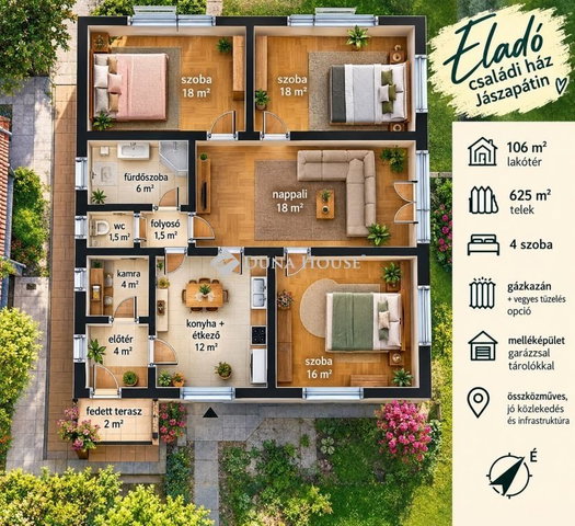 Eladó családi ház, Jászapátiban 25 M Ft, 4 szobás